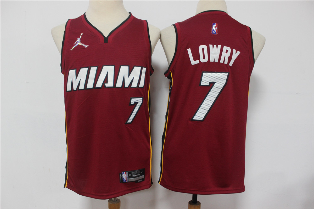 Miami Heat #7 Kyle Lowry Red Jordan 75th Anniversary Diamond 2021 Stitched Jersey - Zenithce