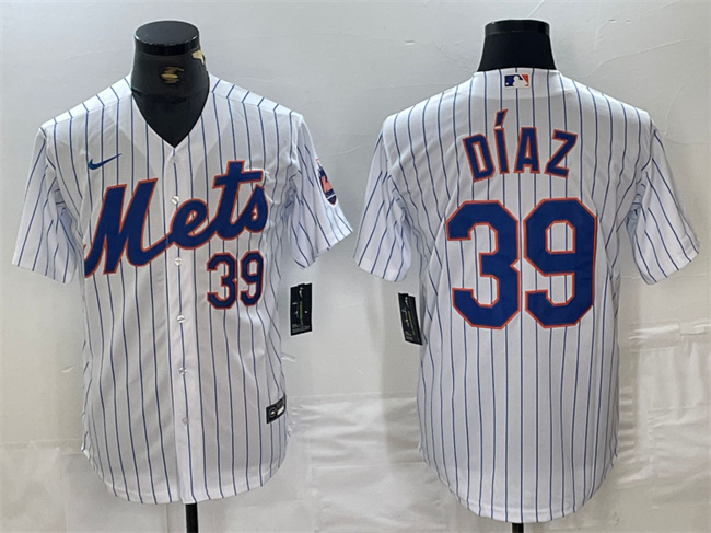 New York Mets #39 Edwin Diaz White Cool Base Stitched Jersey - Zenithce