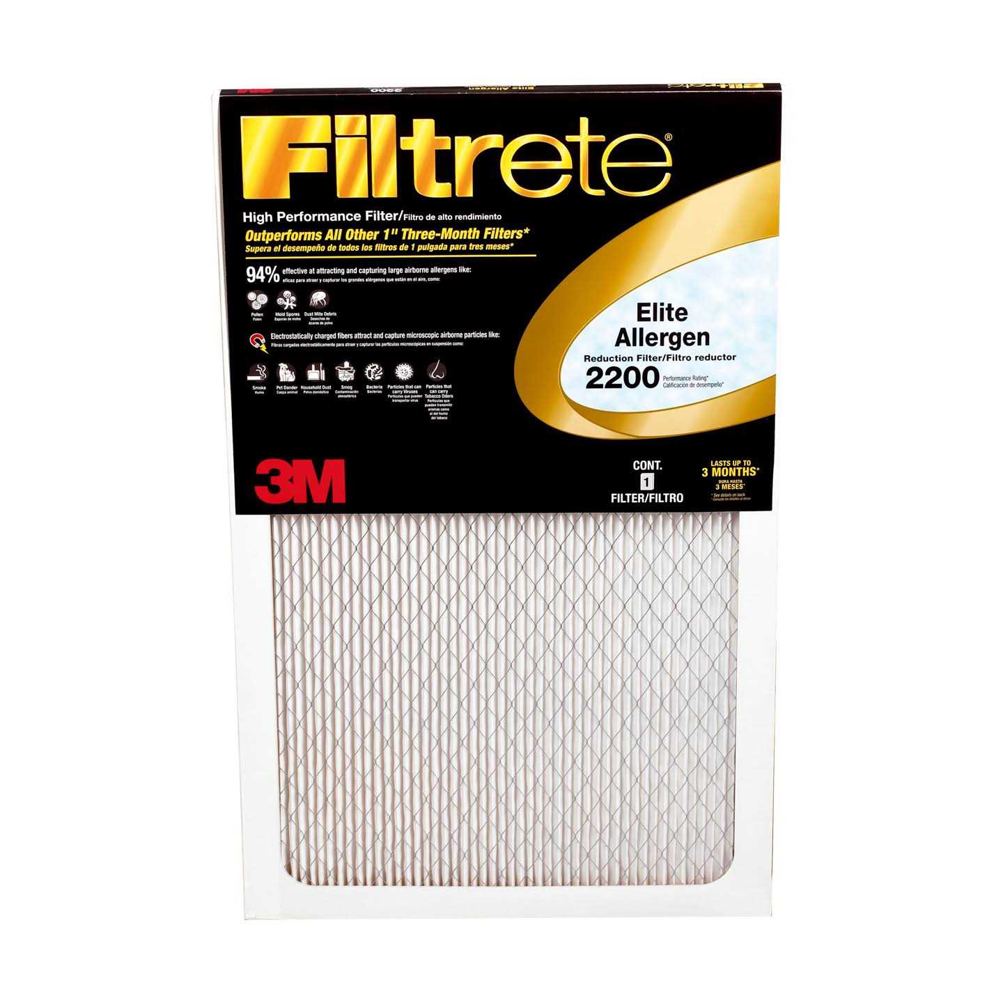Filtrete 20x25x4 Allergen Reduction Deep Pleat HVAC Air and Furnace Filter 1200 MPR 1 Filter - Zenithce