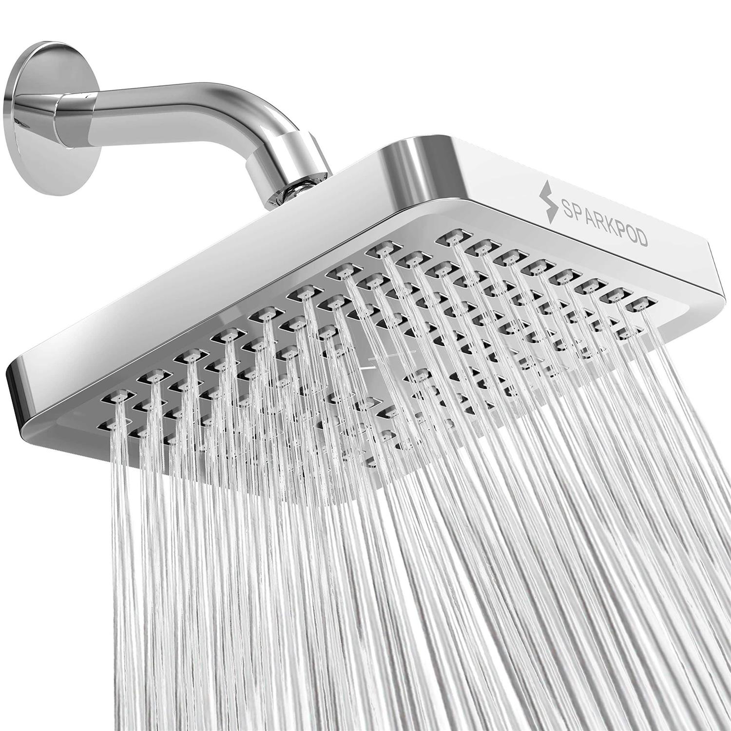 SparkPod Shower Head High Pressure Rain Luxury Modern Chrome Look - Zenithce