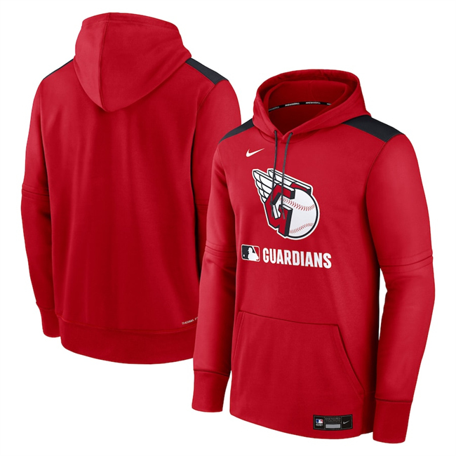 Cleveland Guardians Red Collection Performance Pullover Hoodie - Zenithce