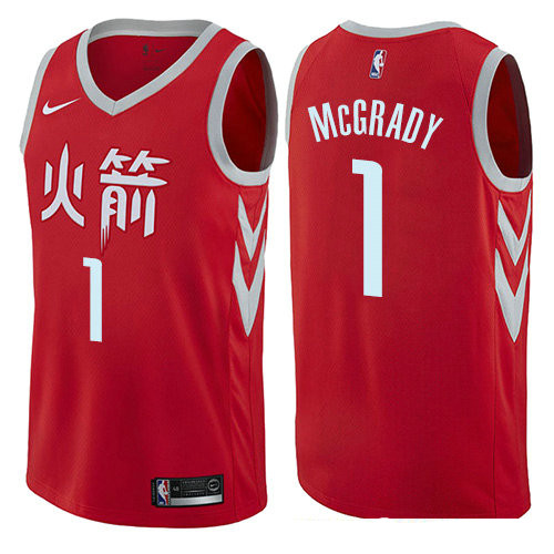 Houston Rockets #1 Tracy McGrady Red Stitched Swingman Jersey City Edition - Zenithce
