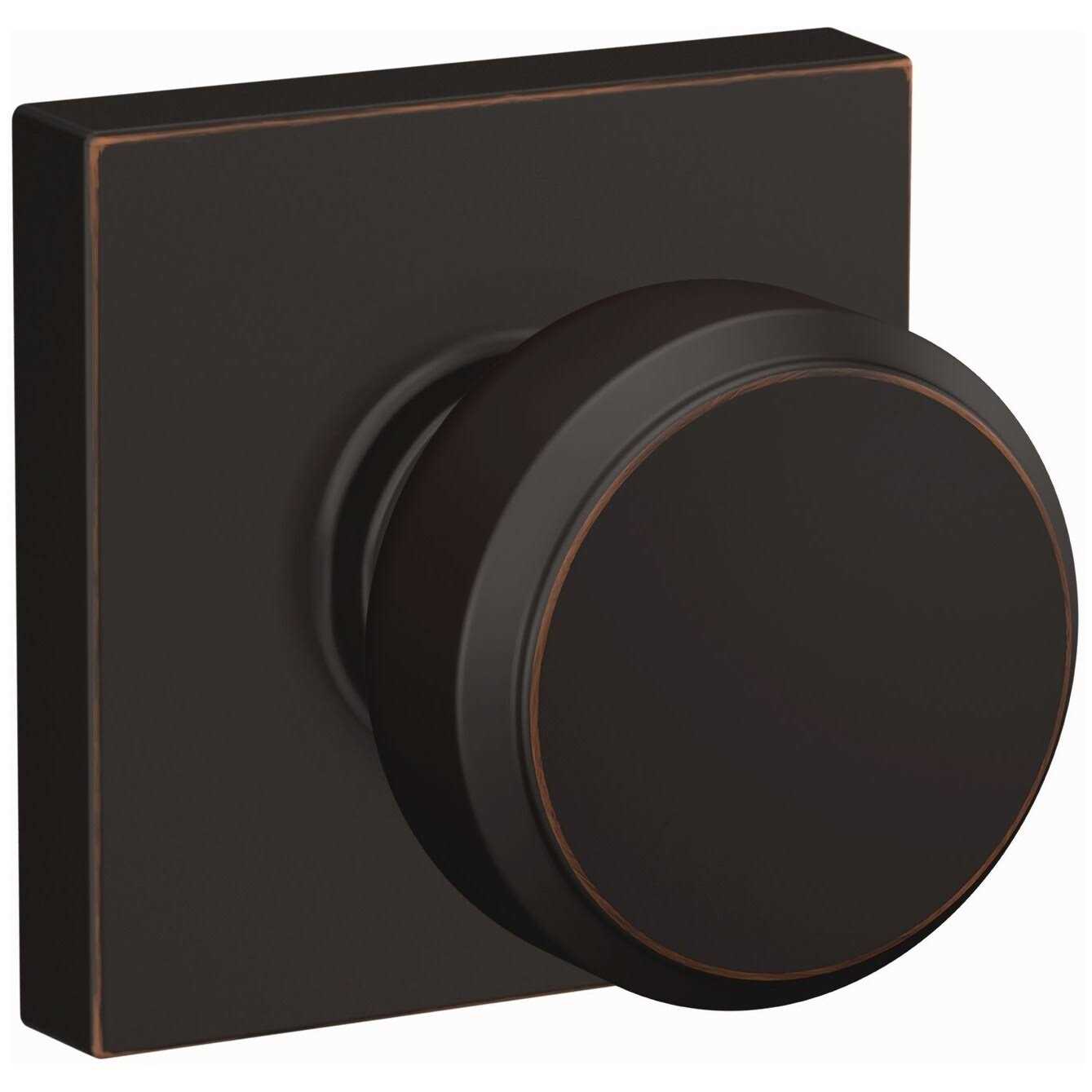 Schlage F10-BWE-COL Bowery Passage Door Knob Set with Collins Trim - Zenithce