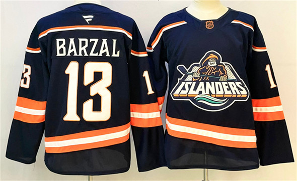 New York Islanders #13 Mathew Barzal Navy 2024-25 Stitched Jersey - Zenithce
