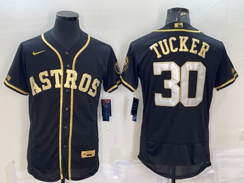 Houston Astros #30 Kyle Tucker Black Gold Flex Base Stitched Jersey - Zenithce