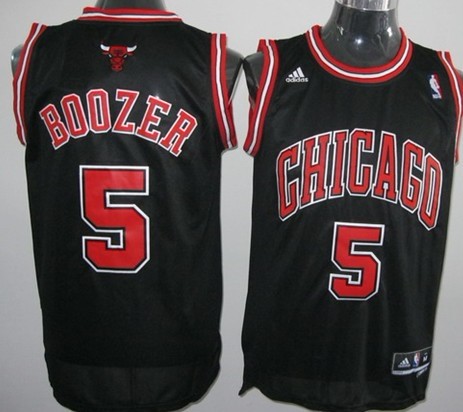 Chicago Bulls #5 Carlos Boozer Revolution 30 Swingman Black Jersey - Zenithce
