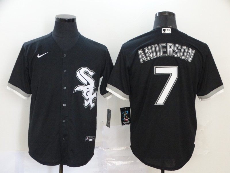 Chicago White Sox Blank #7 Tim Anderson Black Cool Base Stitched Jersey - Zenithce