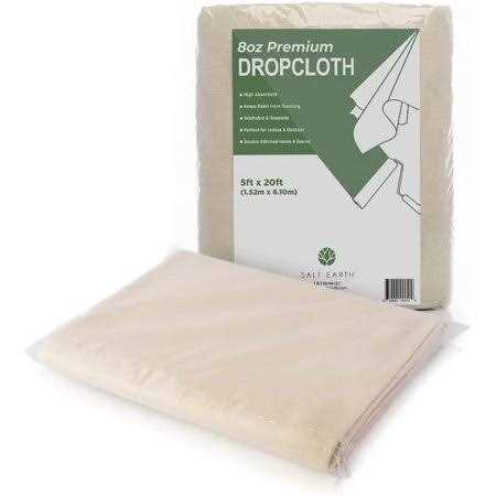 Salt Earth Canvas Drop Cloth Reusable Cloth for Outdoor and Indoor use 100% Recycled Cotton Nature Friendly - Zenithce