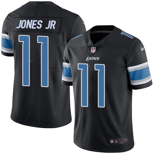 Lions #11 Marvin Jones Jr Black Stitched Limited Rush Nike Jersey - Zenithce