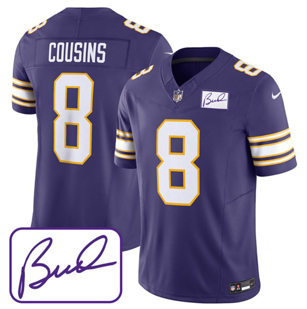 Minnesota Vikings #8 Kirk Cousins Purple 2023 F.U.S.E. Bud Grant Patch Limited Stitched Jersey - Zenithce