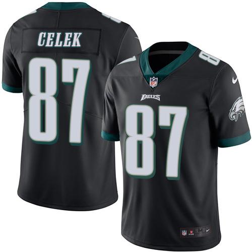 Eagles #87 Brent Celek Black Stitched Limited Rush Nike Jersey - Zenithce