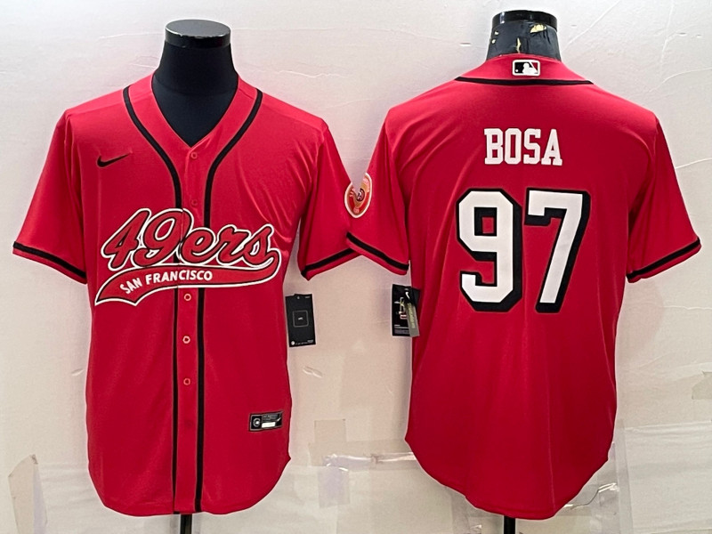 San Francisco 49ers #97 Nick Bosa New Red With Patch Cool Base Stitched Jersey - Zenithce