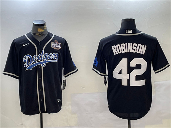 Los Angeles Dodgers #42 Jackie Robinson Black 2024 World Series Cool Base Stitched Jersey - Zenithce