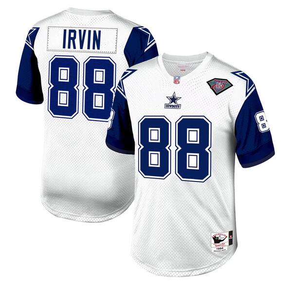 Dallas Cowboys #88 Michael Irvin White 1996 Mitchell Ness Throwback Stitched Jersey - Zenithce