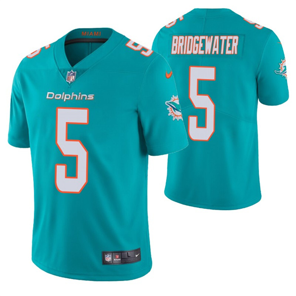Miami Dolphins #5 Teddy Bridgewater Aqua Vapor Untouchable Limited Stitched Football Jersey - Zenithce