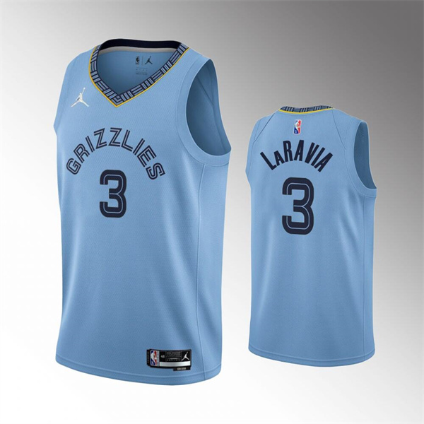 Memphis Grizzlies #3 Jake LaRavia 75th Anniversary Statement Edition Light Blue Stitched Jersey - Zenithce