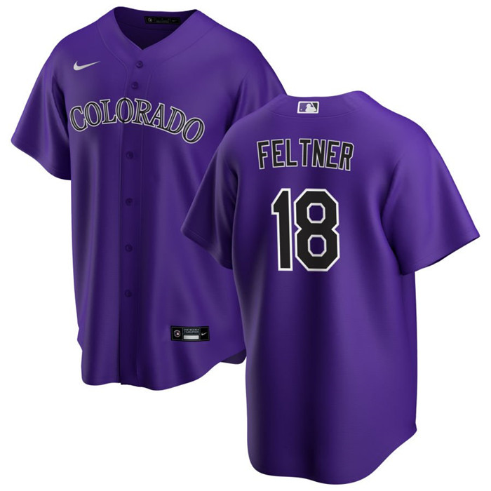 Colorado Rockies #18 Ryan Feltner Purple Stitched Jersey - Zenithce
