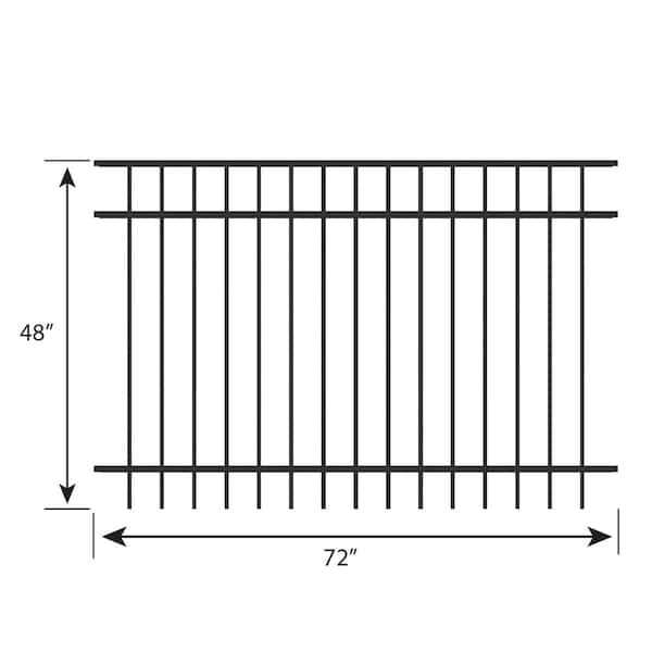 FORGERIGHT Vinings H x 6 ft. W Black Aluminum Pre-Assembled Fence Panel - Zenithce