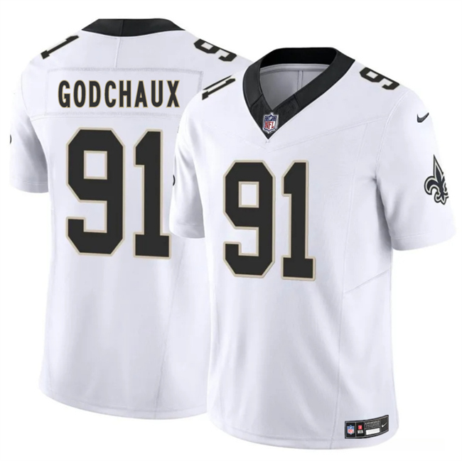 New Orleans Saints #91 Davon Godchaux White 2025 F.U.S.E. Vapor Limited Stitched Jersey - Zenithce