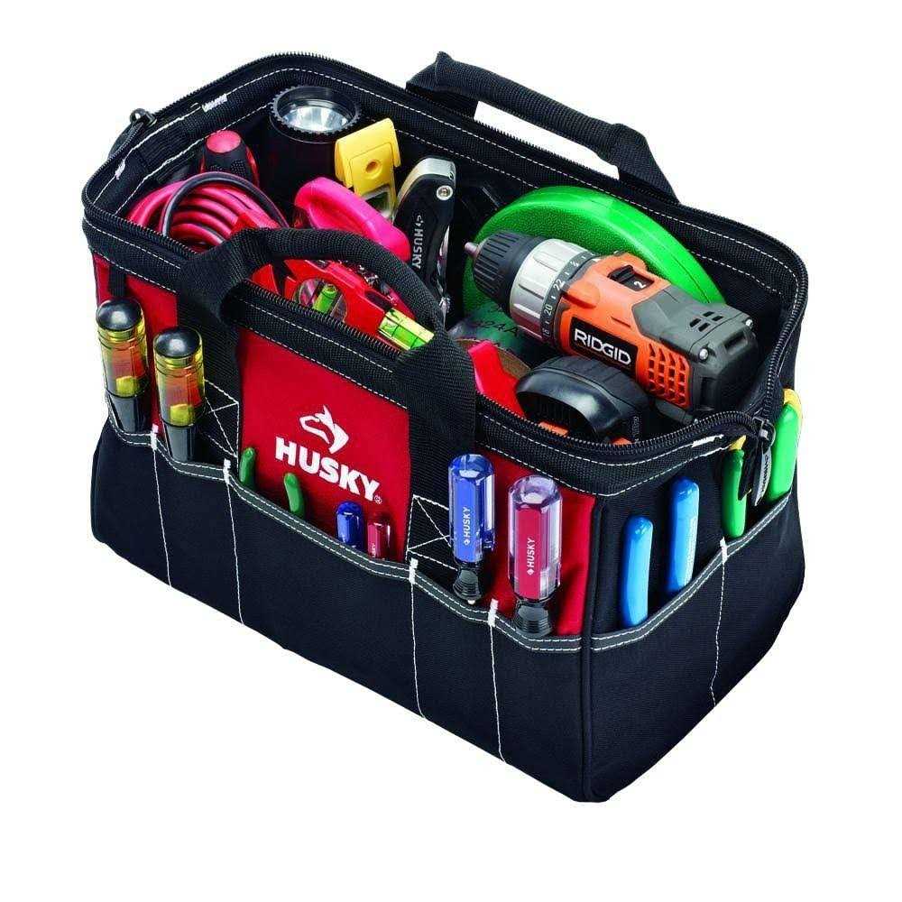 Husky 12 in 4 Pocket Zippered Tool Bag - Zenithce