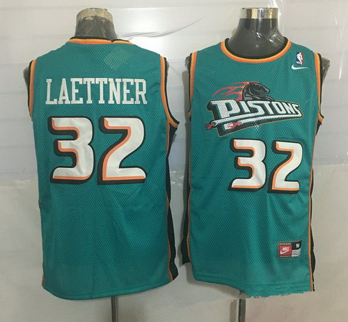 Detroit Pistons #32 Christian Laettner Teal Green Hardwood Classics Soul Swingman Throwback Jersey - Zenithce