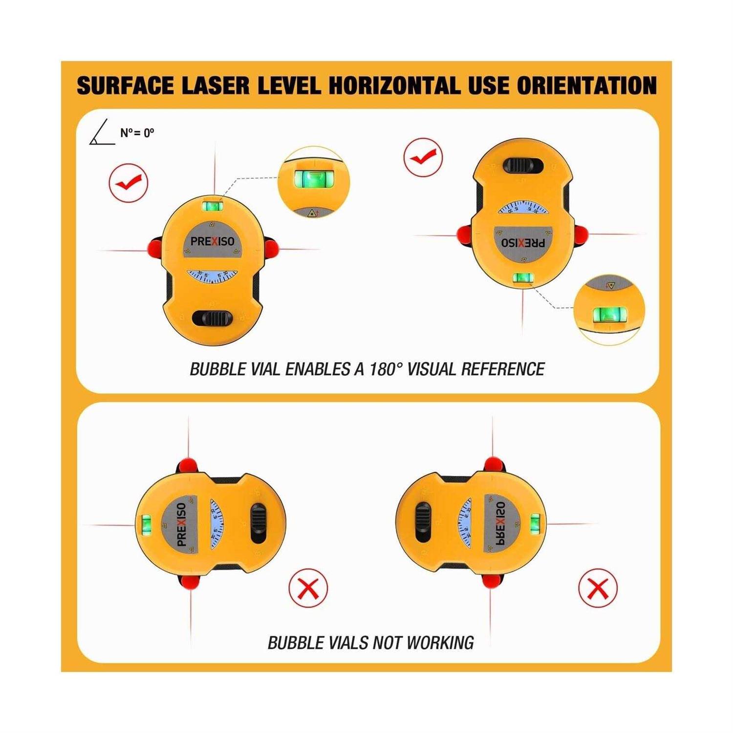 Prexiso Laser Level Self Leveling 100ft Rechargeable Cross Line Laser - Zenithce
