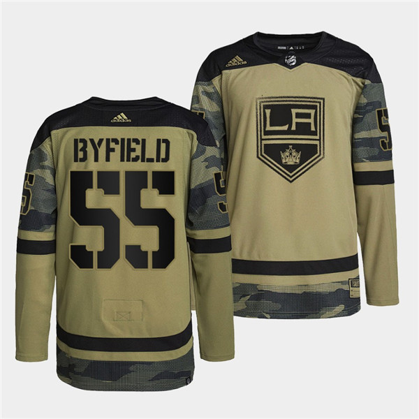 Los Angeles Kings #55 Quinton Byfield 2022 Camo Military Appreciation Night Stitched Jersey - Zenithce