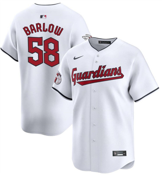 Cleveland Guardians #58 Scott Barlow White Home Limited Stitched Jersey - Zenithce