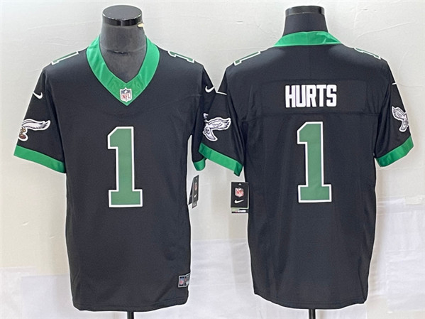 Philadelphia Eagles #1 Jalen Hurts Black 2023 F.U.S.E. Vapor Untouchable Stitched Jersey - Zenithce