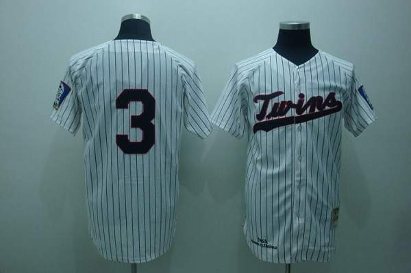Mitchelland Ness Twins #3 Harmon Killebrew Stitched White Blue Strip Throwback Jersey - Zenithce