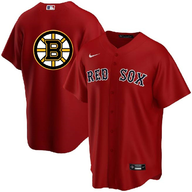 Boston Red Sox Bruins Red Cool Base Stitched Jersey - Zenithce