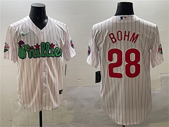 Philadelphia Phillies #28 Alec Bohm White Phanatic Cool Base Stitched Jersey - Zenithce