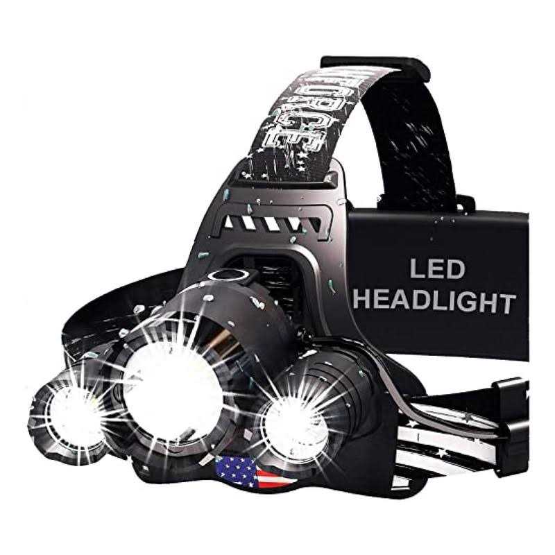 Danforce Camouflaged Headlamp Ultra Bright USB Rechargeable Head lamp. Tactical Head Flashlight Designed Especially for Hunting & Fishing. LED - Zenithce