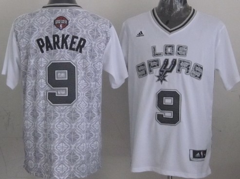 San Antonio Spurs #9 Tony Parker Revolution 30 Swingman 2014 Noche Latina White Jersey - Zenithce