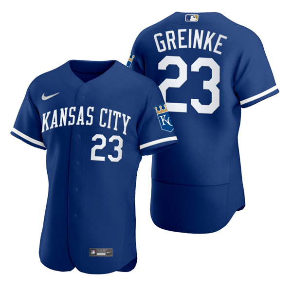 Kansas City Royals #23 Zack Greinke Royal Flex Base Stitched Jersey - Zenithce