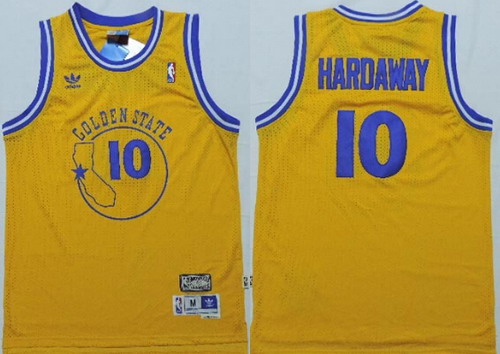 Golden State Warriors #10 Tim Hardaway Yellow Swingman Throwback Jersey - Zenithce