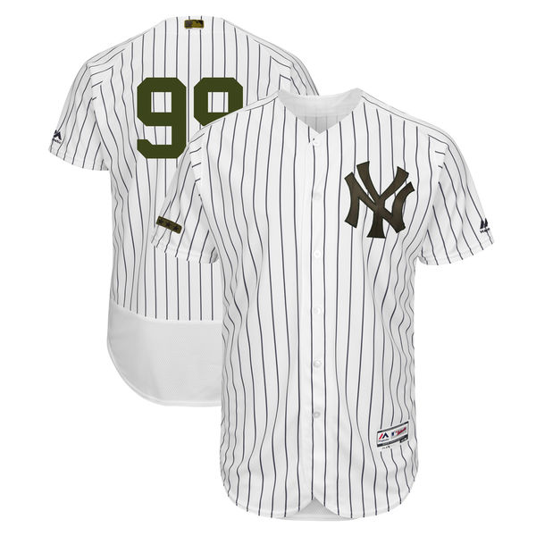 New York Yankees #99 Aaron Judge White Majestic 2018 Memorial Day Authentic Collection Flex Base Stitched Jersey - Zenithce