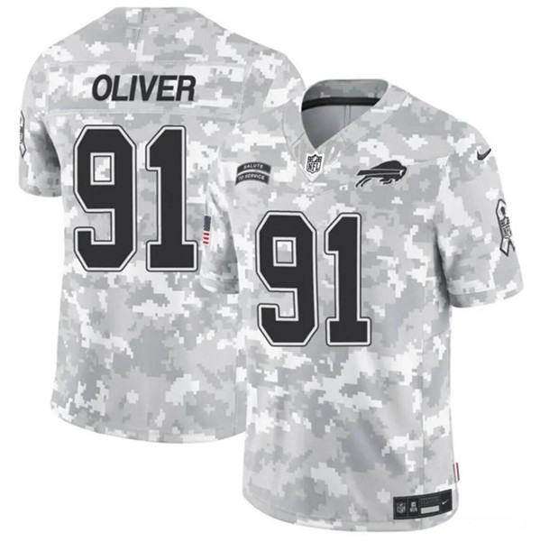 Buffalo Bills #91 Ed Oliver 2024 F.U.S.E. Arctic Camo Salute To Service Limited Stitched Jersey - Zenithce