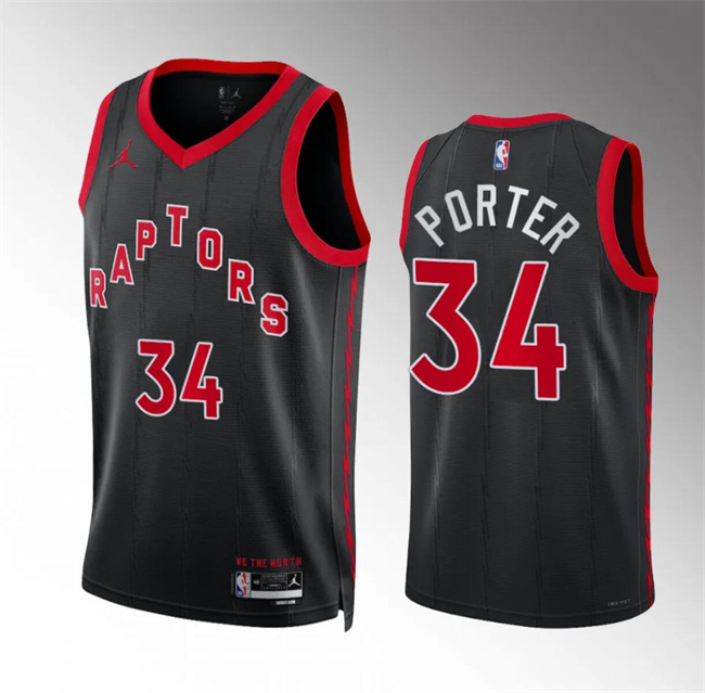 Toronto Raptors #34 Jontay Porter Black Statement Edition Stitched Jersey - Zenithce