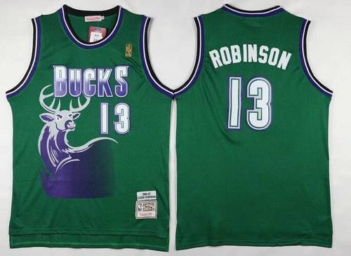 Milwaukee Bucks #13 Glenn Robinson Green Hardwood Classics Soul Swingman Throwback Jersey - Zenithce