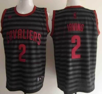 Cleveland Cavaliers #2 Kyrie Irving Gray With Black Pinstripe Jersey - Zenithce