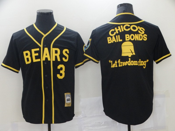 Chico's Bail Bonds Bad News Bears #3 Black Stitched Jersey - Zenithce