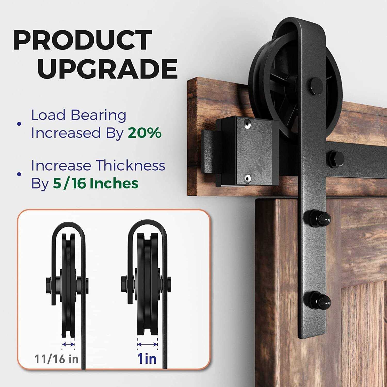 WINSOON 4-12FT Sliding Barn Door Hardware Kit for Single Door - Zenithce