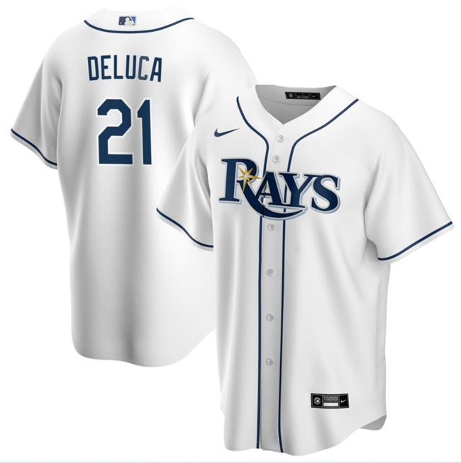 Tampa Bay Rays #21 Jonny DeLuca White Cool Base Stitched Jersey - Zenithce