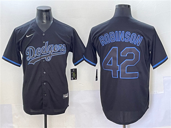 Los Angeles Dodgers #42 Jackie Robinson Black Fashion Stitched Jersey - Zenithce