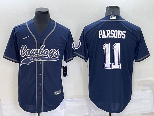 Dallas Cowboys #11 Micah Parsons Navy Cool Base Stitched Baseball Jersey - Zenithce