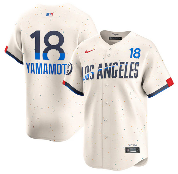Brooklyn Dodgers #18 Yoshinobu Yamamoto Cream 2024 City Connect Limited Stitched Jersey - Zenithce