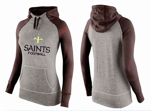Women's Nike New Orleans Saints Performance Hoodie Grey   Brown - Zenithce