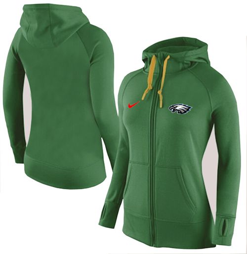 Women's Nike Philadelphia Eagles Full-Zip Performance Hoodie Green - Zenithce