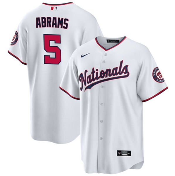 Washington Nationals #5 CJ Abrams White Cool Base Stitched Jersey - Zenithce
